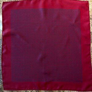 Vintage Hermes Red Silk Pocket Square Handkerchief